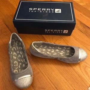 Sperry Top-sider Grey Suede/Glitter Flats